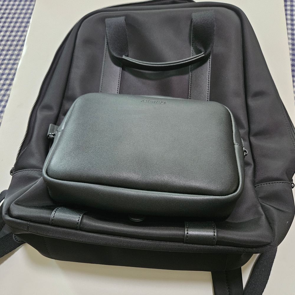 Elegant Black Women's Backpack and Pouch Set
